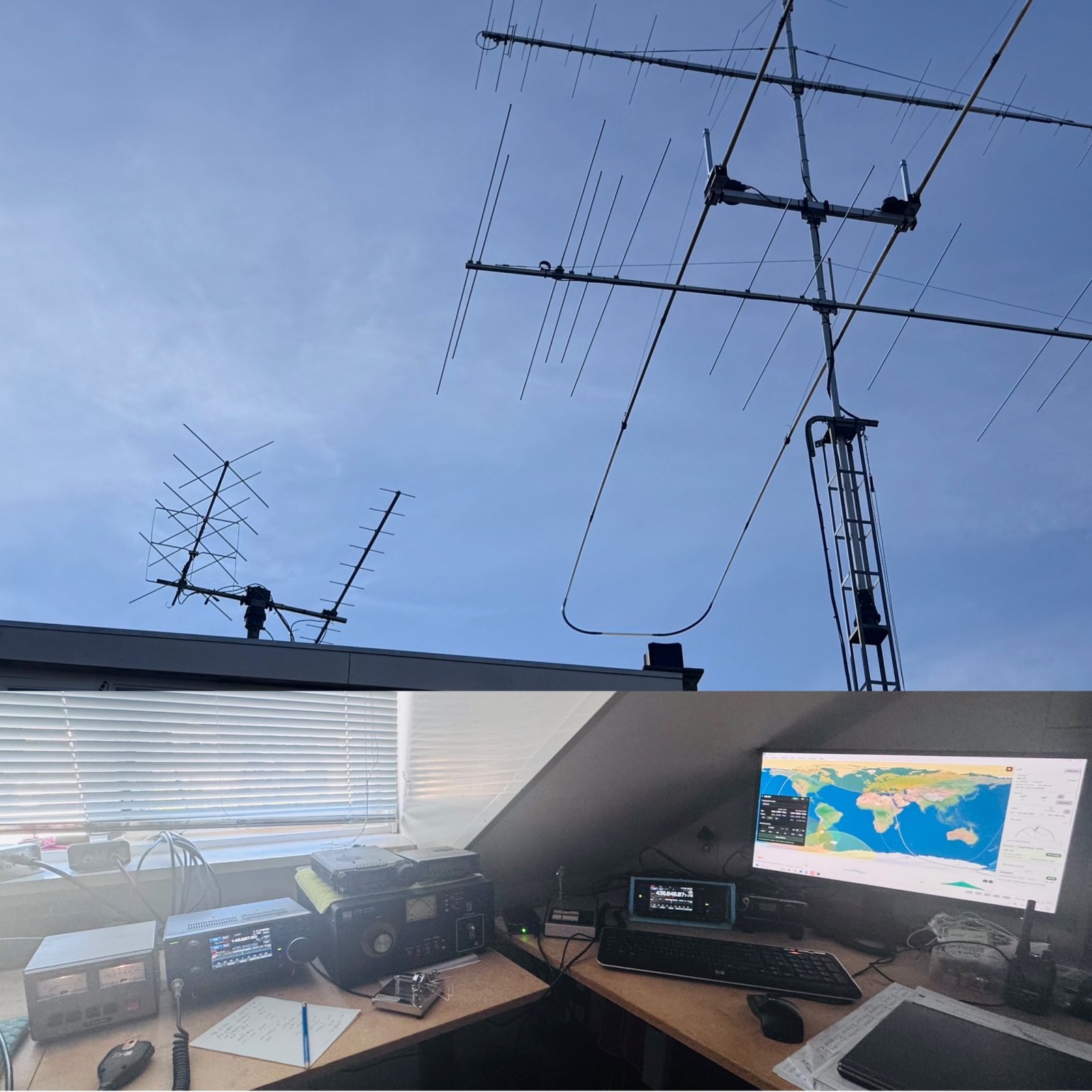 PA7JWC satellite antenna and shack setup